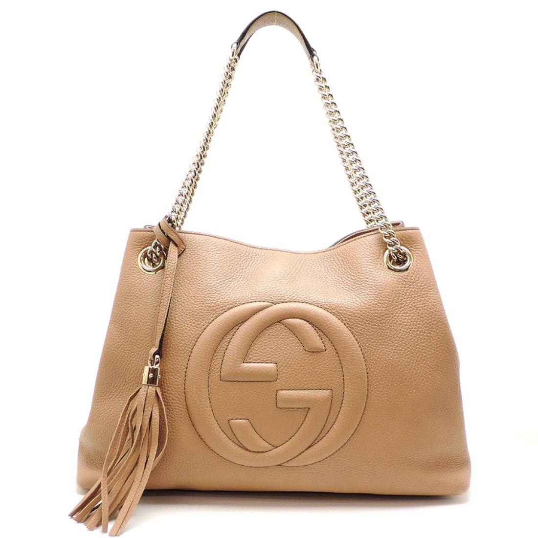 Gucci Interlocking G Soho Chain Women's Shoulder Bag 536196 Leather Beige: --- Catalog ---Category: SizeSize (HxWxD): 28cm x 39cm x 14.5cm / 11.02'' x 15.35'' x 5.7''Category: DesignType: Shoulder bagColor: BeigeGender: WomenMaterial: Leather Category: GeneralMPN: 536196Bran