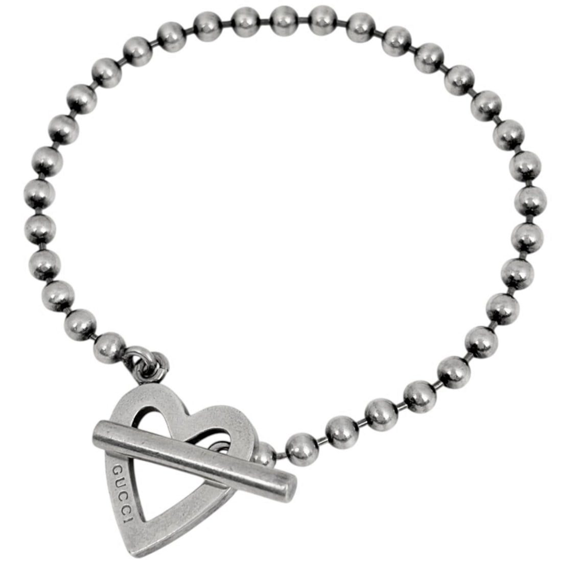 Gucci GUCCI Bracelet Ball Chain Heart Sterling Silver 925 Women's: --- Catalog ---Category: SizeLength: 18.5cm / 7.28''Category: DesignType: Charm braceletColor: SilverGender: WomenMaterial: Silver 925Category: GeneralBrand: Gucci--- Item List ---Section: ConditionRa