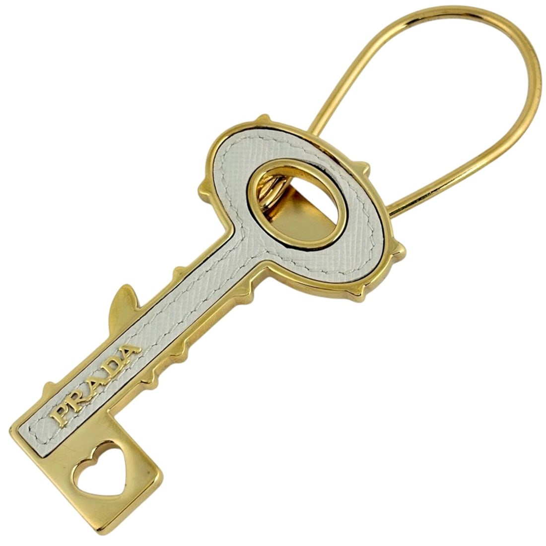 Prada PRADA Keychain Bag Charm Key Shape GP Gold White 1PP051 Women's: --- Catalog ---Category: DesignType: KeyringColor: Gold, WhiteGender: WomenMaterial: Gold platingCategory: GeneralMPN: 1PP051Brand: Prada--- Item List ---Section: ConditionRanking: Rank AB Used - Trac