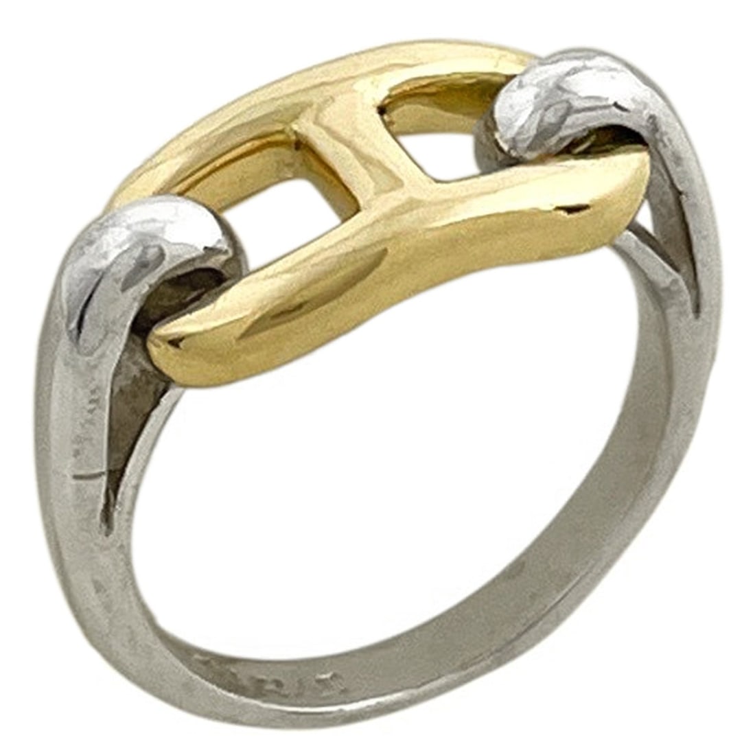 Hermes HERMES Ring Chaine d'Ancre Silver Gold Women's (1 of 5)