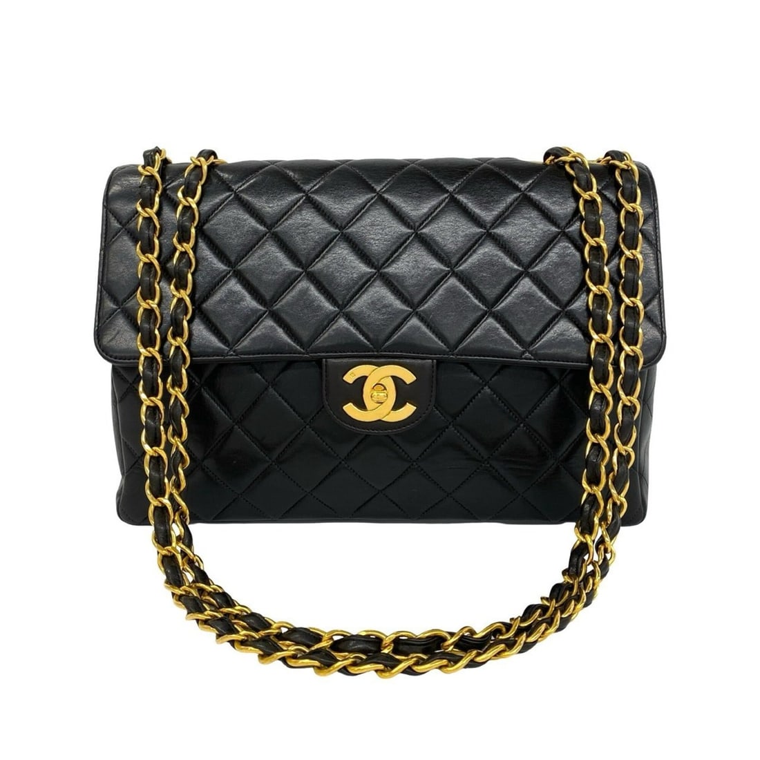 CHANEL Matelassé Coco Mark Single Flap Lambskin Shoulder Bag, Black, 25296 (1 of 20)