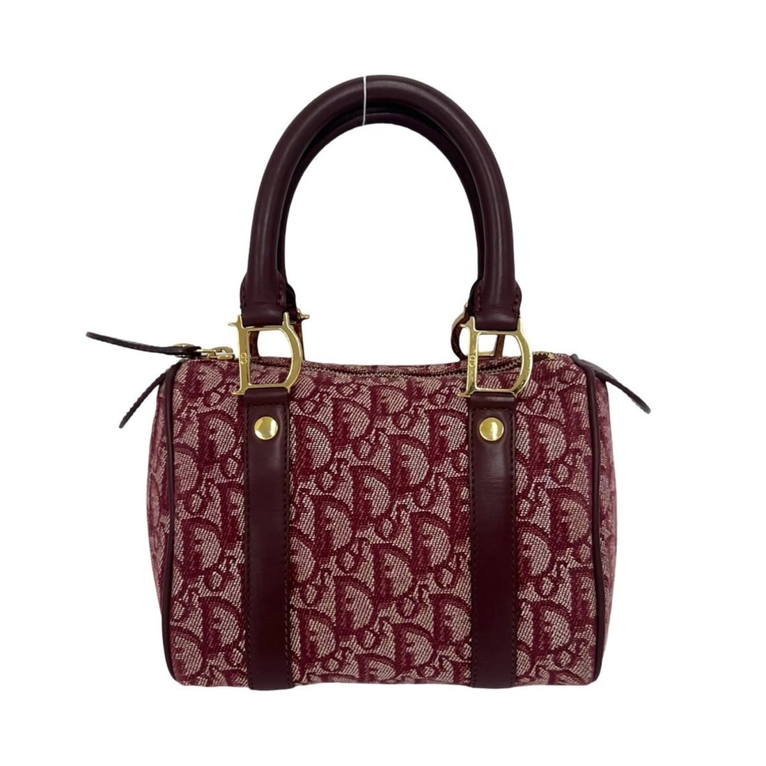 Christian Dior Trotter Pattern Canvas Leather Handbag Mini Boston Bag Bordeaux c24-9: --- Catalog ---Category: SizeSize (HxWxD): 14cm x 20cm x 11.5cm / 5.51'' x 7.87'' x 4.52''Category: DesignType: Boston bag, HandbagColor: Red color, WineGender: WomenMaterial: Canvas , Leather Categor