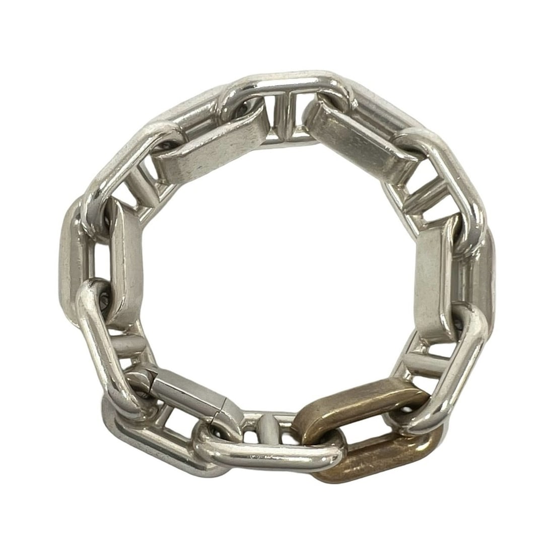 HERMES Chaine d'Ancre Bronze Mix Bracelet, Sterling Silver 925, Bronze, Silver, Brown, 46278 (1 of 17)
