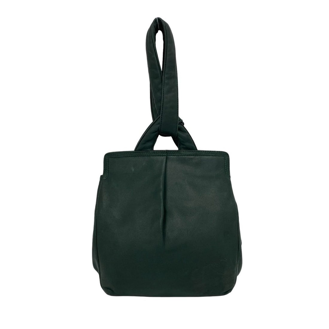 LOEWE Vintage Anagram Logo Nappa Leather Handbag Mini Tote Bag Green 16254 (1 of 12)