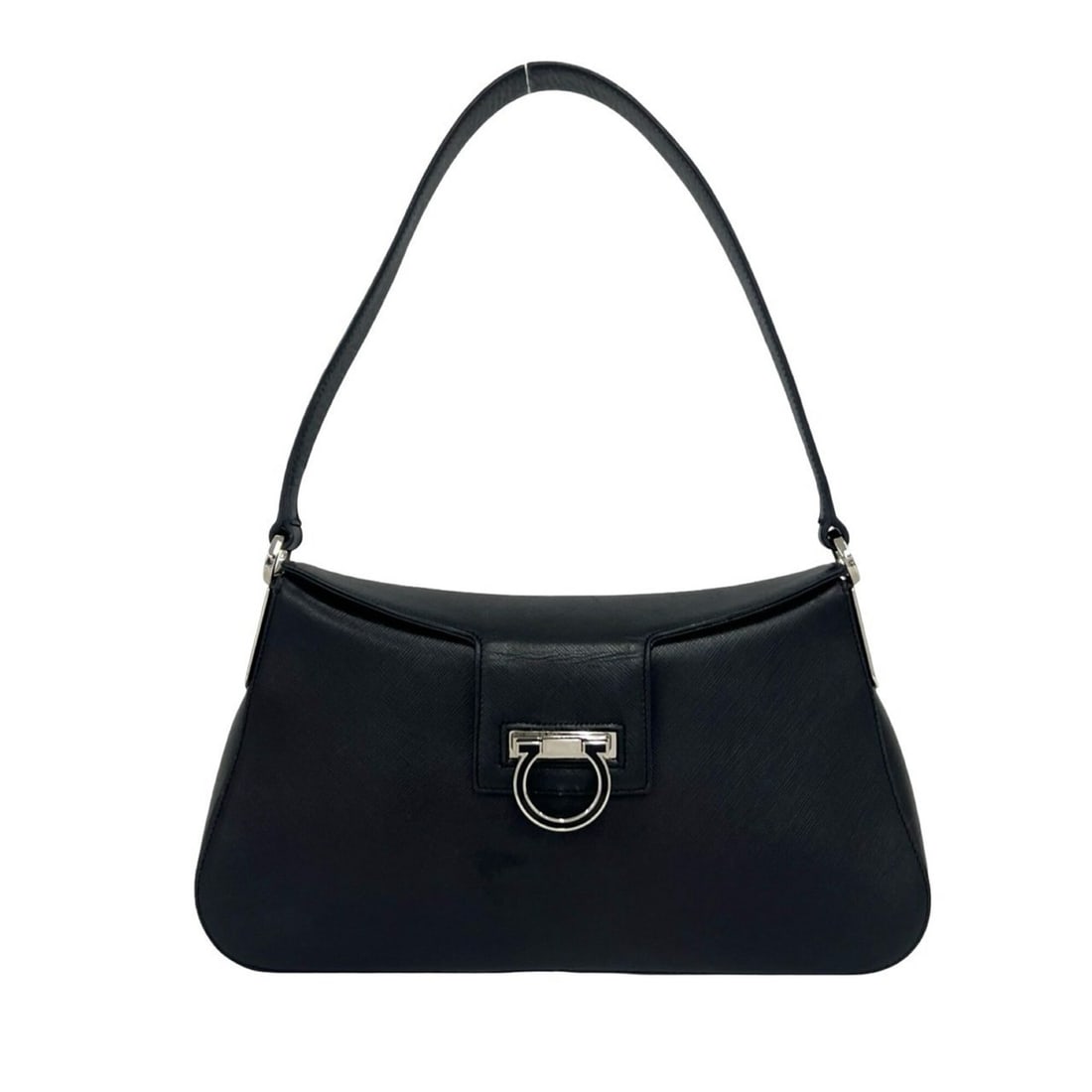 Salvatore Ferragamo Gancini hardware leather one-shoulder bag/handbag, black, 52683 (1 of 11)