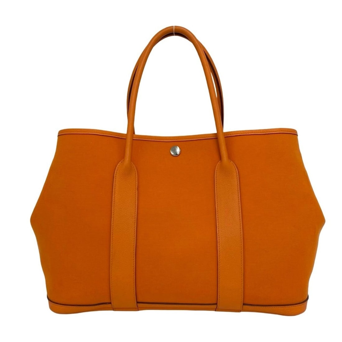 HERMES Garden Party MM Toile Officier Buffle Leather Handbag Tote Bag Orange 65249: --- Catalog ---Category: SizeSize (HxWxD): 25cm x 36cm x 17cm / 9.84'' x 14.17'' x 6.69''Category: DesignType: Handbag, Tote bagColor: OrangeGender: WomenMaterial: Toile officier , Buffalo leather Cat