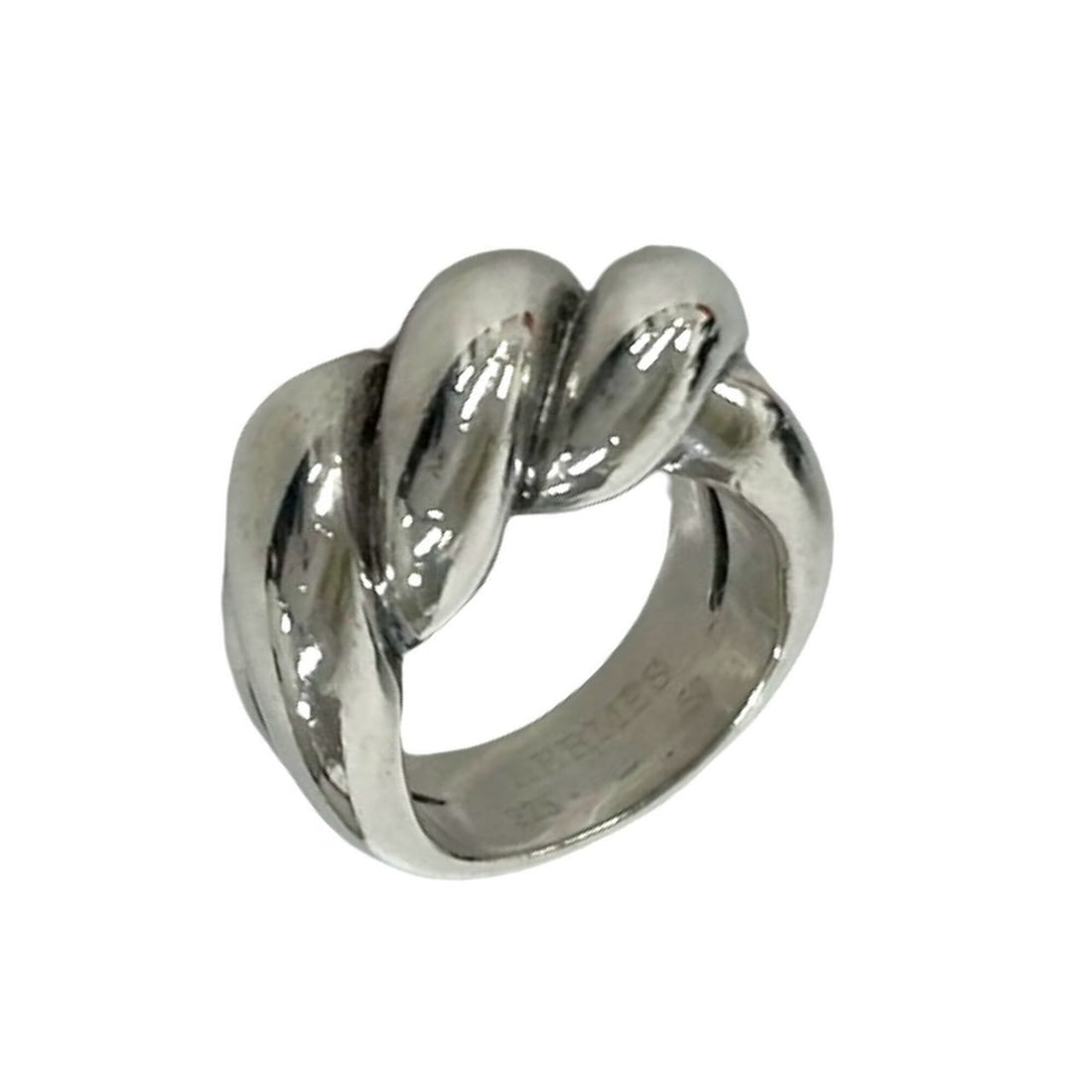 HERMES Torsade Ring, Sterling Silver 925, Size #50, Accessory, Jewelry, Silver, Item Number 15864 (1 of 19)