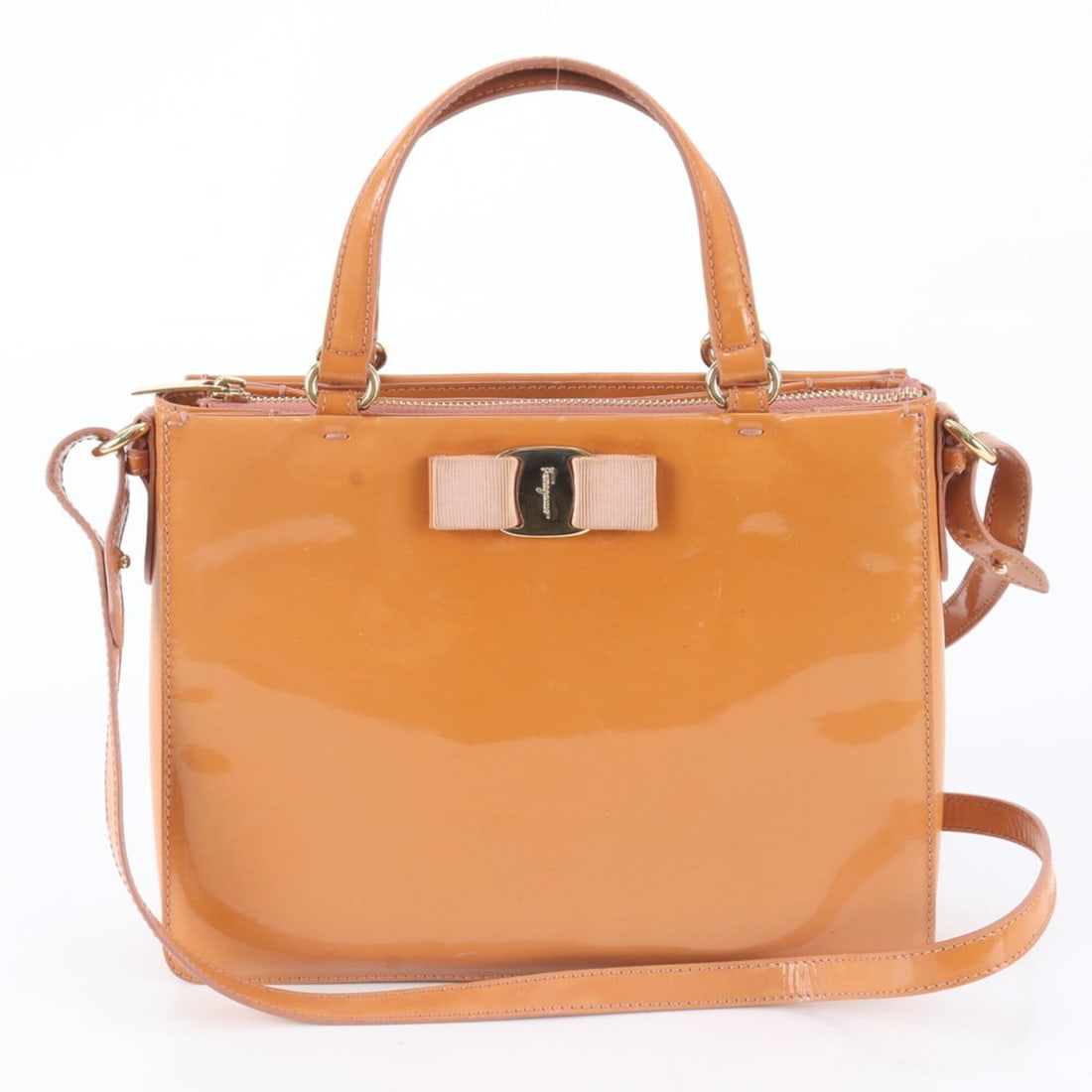 Salvatore Ferragamo Vara Ribbon E298 Leather 2-Way Shoulder Bag, Handbag, Tote Bag for Women (1 of 14)