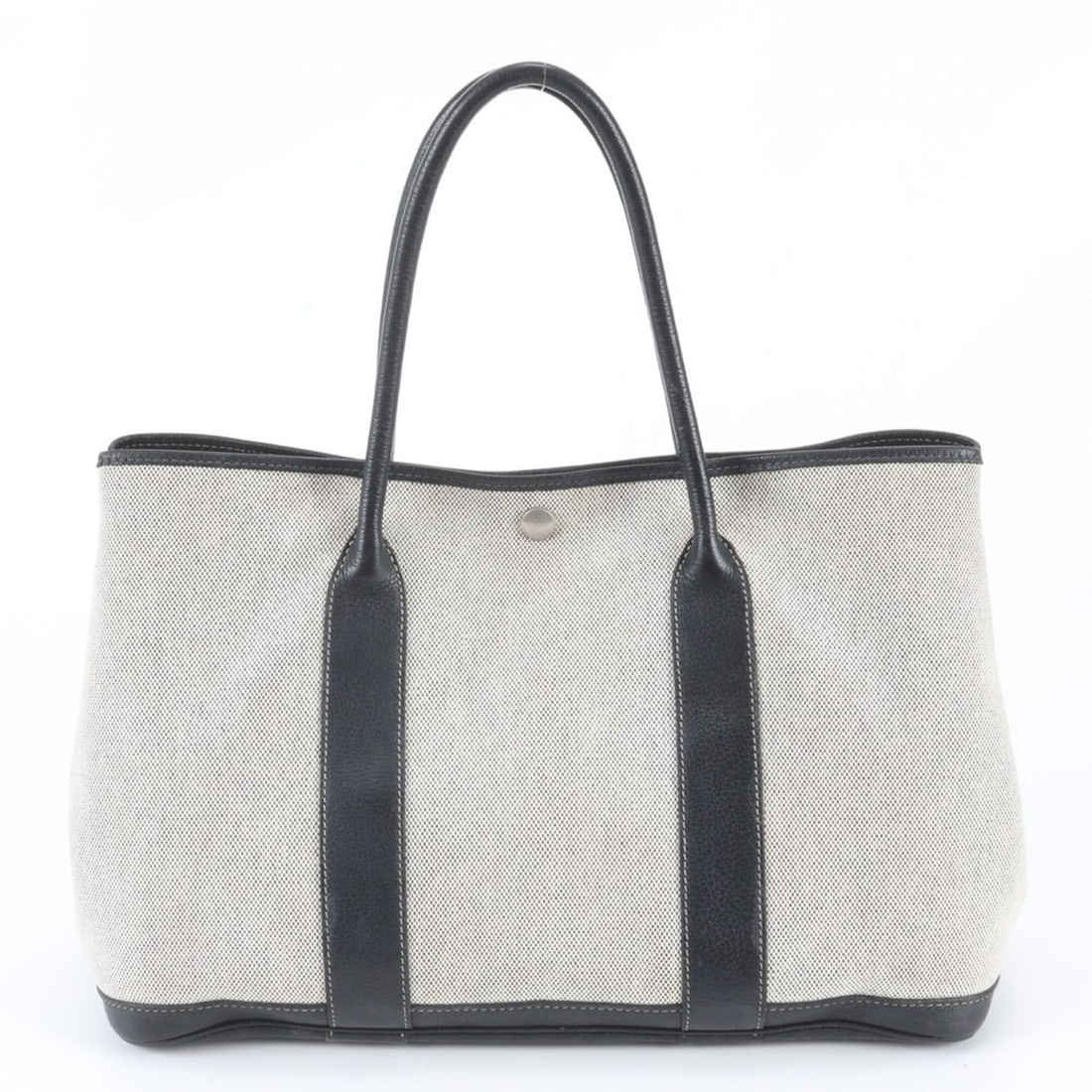 Hermes Garden Party PM ?G stamped leather tote bag, shoulder handbag, black, women's. (1 of 15)