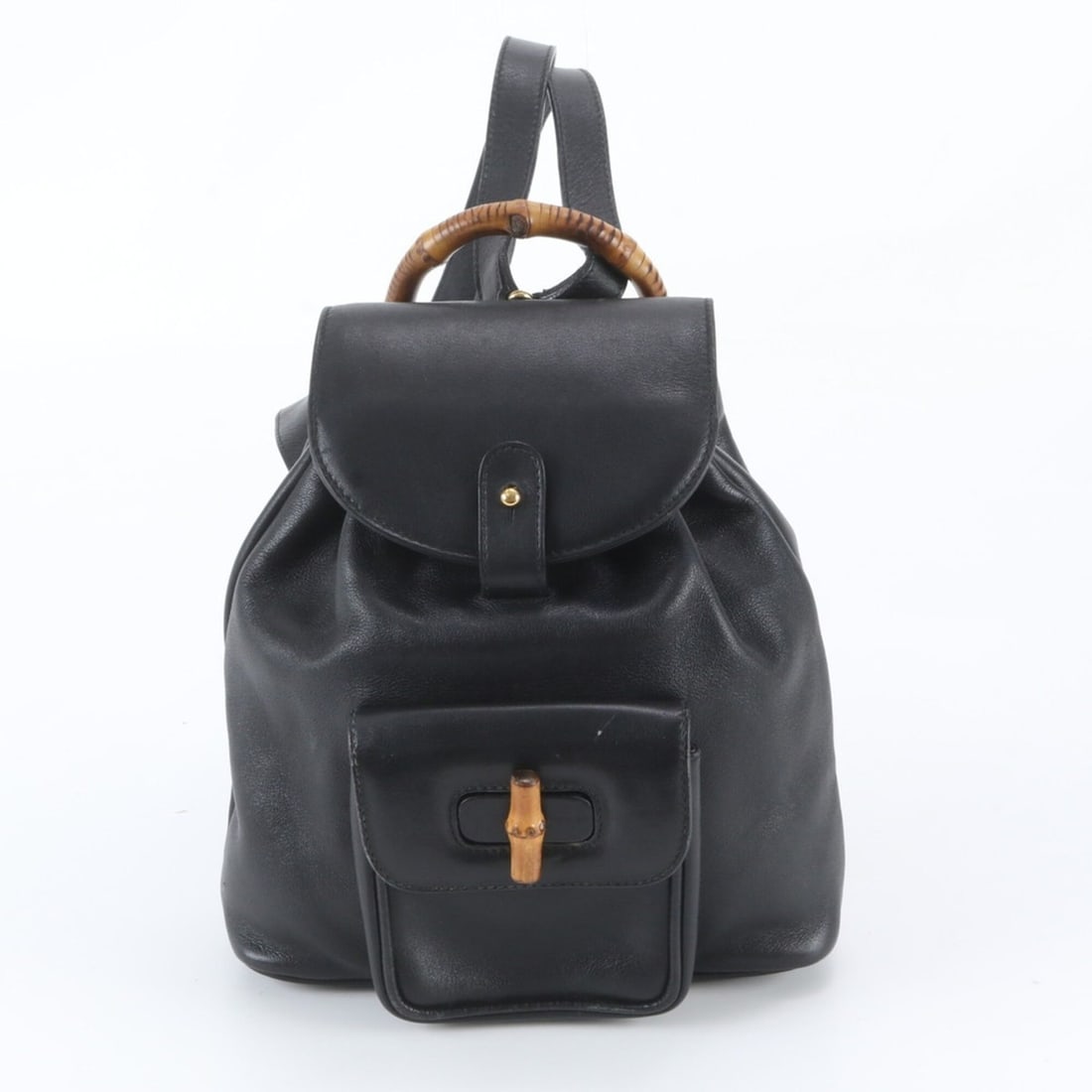 Gucci Old Bamboo 003 1205 Leather Backpack for Women (1 of 10)