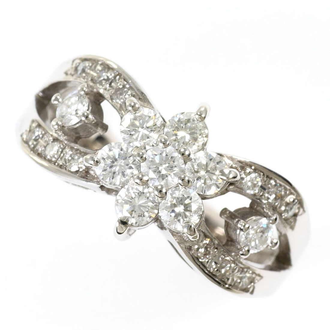18K (18-karat white gold) ring with a 0.66ct diamond, includes certificate of authenticity, and (1 of 9)