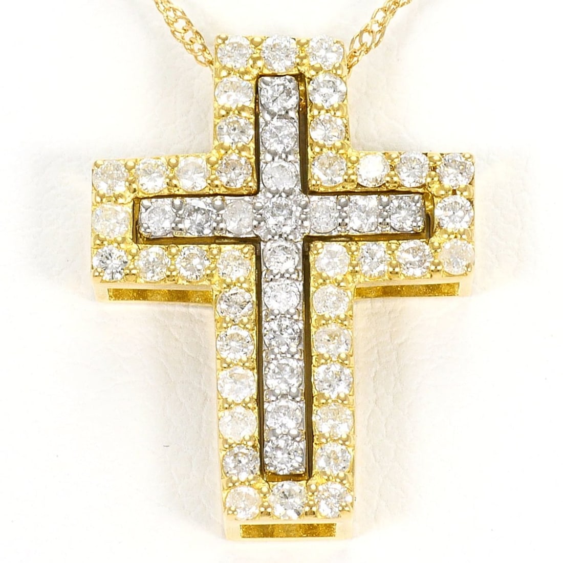 18K (18-karat) Yellow Gold Necklace with Diamonds (0.16ct and 0.38ct), Certificate of Authenticity,: --- Catalog ---Category: SizeWeight: 3.6g / 0.12oz.Pendant Size: 18mm x 14mm / 0.7'' x 0.55''Neck Circumference: 50 cm / 19.68''Category: DesignColor: White gold, Yellow goldMetal: Gold, White GoldSto
