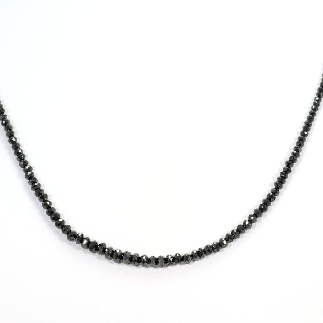 18K (18-karat white gold) necklace with 20.98ct black diamonds, includes appraisal certificate, (1 of 11)