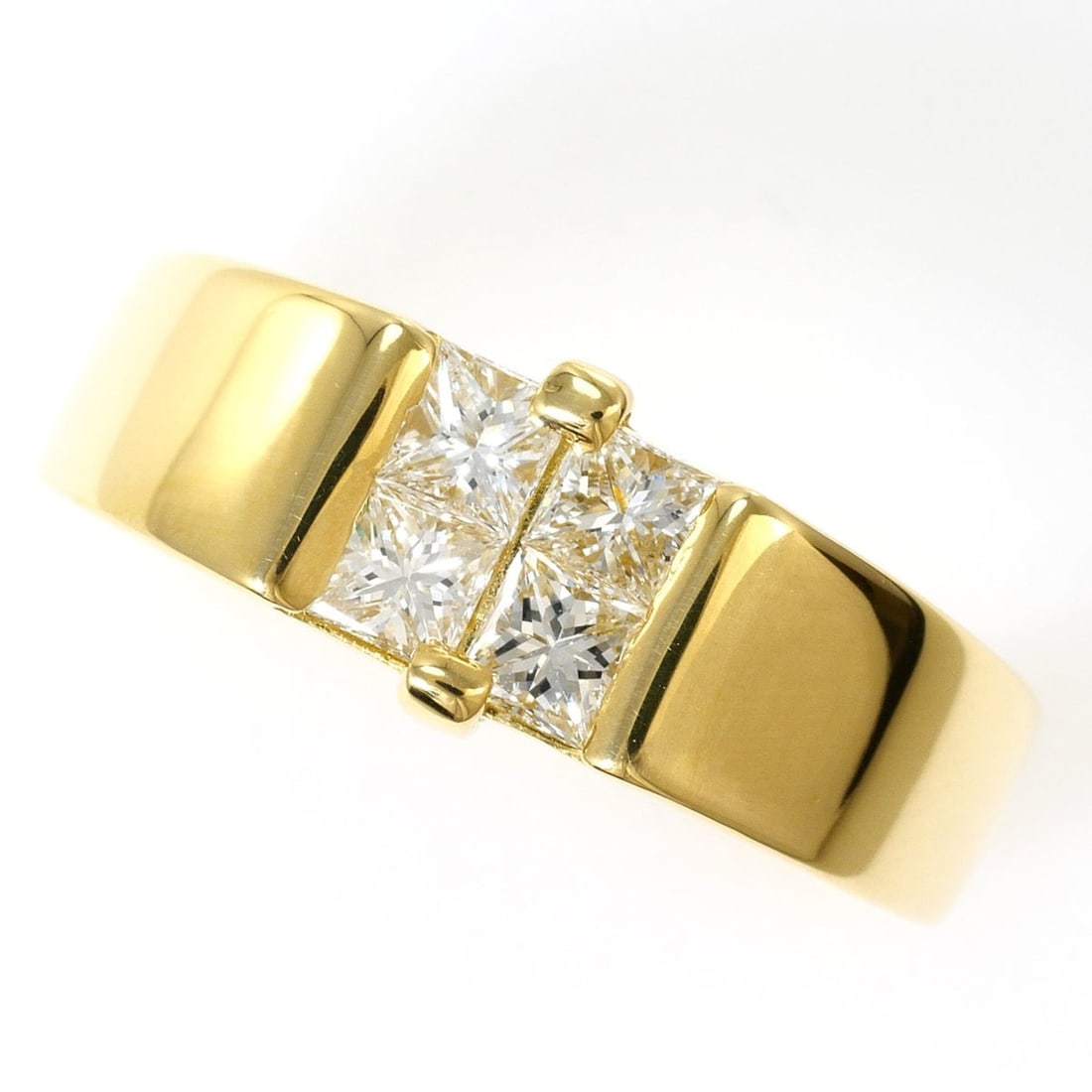 18K (18-karat) Yellow Gold Ring with 0.53ct Diamond, Certificate of Authenticity, Total Weight 6.5g,: --- Catalog ---Category: SizeWidth: 7mm / 0.28''Weight: 6.5g / 0.22oz.JP Size: 9US Size: 5Category: DesignType: Band ringColor: Yellow goldMetal: GoldStone: DiamondGender: WomenMaterial: Yellow gold (