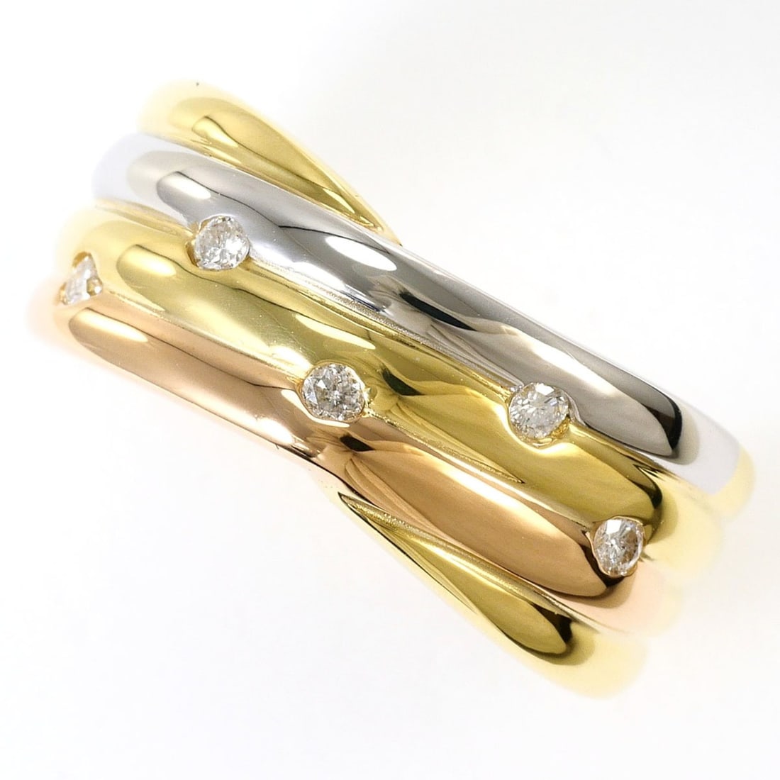 PT900 Platinum 18K Yellow Gold Ring with 0.10ct Diamond, Certificate of Authenticity, Total Weight: --- Catalog ---Category: SizeWidth: 8mm / 0.31''Weight: 5.9g / 0.2oz.JP Size: 11US Size: 6Category: DesignType: Band ringColor: Pink gold, Platinum, Yellow goldMetal: Gold, PlatinumStone: DiamondGende