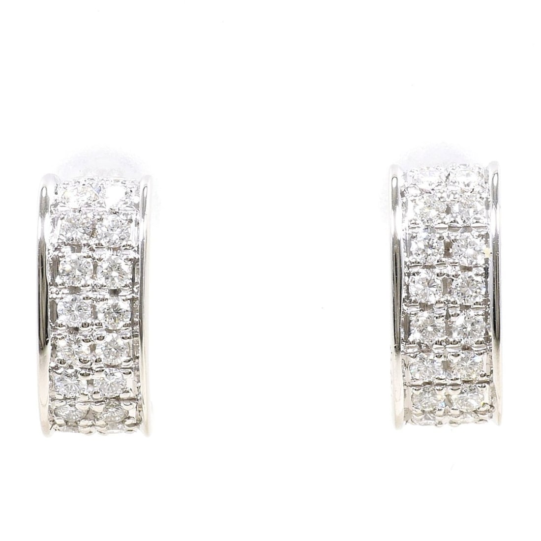 PT900 Platinum Earrings with 0.545ct Diamonds, Certificate of Authenticity, Total Weight 4.2g,: --- Catalog ---Category: SizeWeight: 4.2g / 0.14oz.Category: DesignType: Half hoop earringsColor: PlatinumMetal: PlatinumStone: DiamondGender: WomenMaterial: Platinum 900Weight (ct.): 0.545Category: G