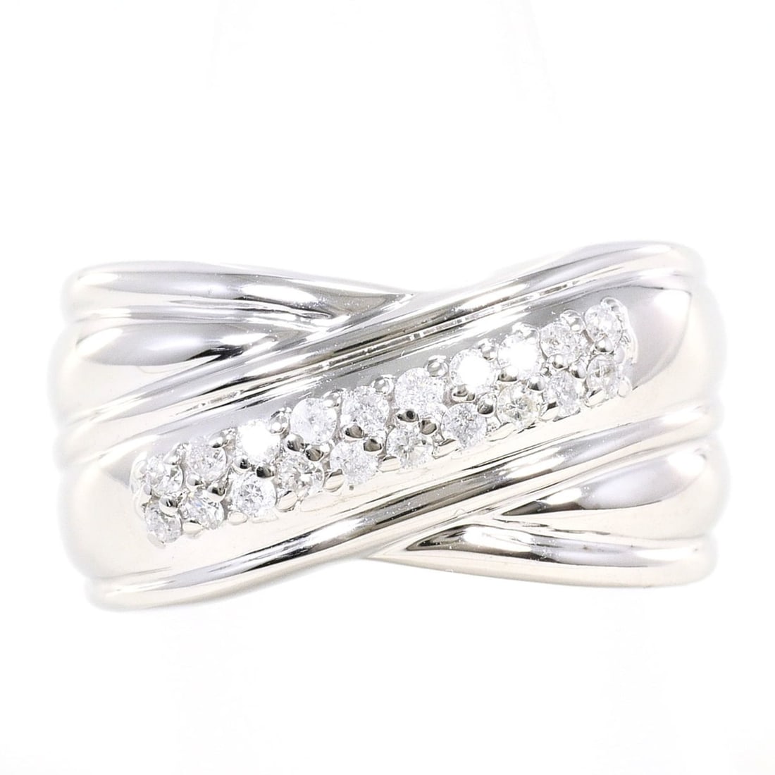 K14 14K WG White Gold Ring, 1 Diamond 0.21ct, with Certificate of Authenticity, Total Weight 6.9g,: --- Catalog ---Category: SizeWidth: 11mm / 0.43''Weight: 6.9g / 0.24oz.JP Size: 12US Size: 6.5Category: DesignType: Band ringColor: WhiteMetal: White GoldStone: DiamondGender: WomenMaterial: White gol