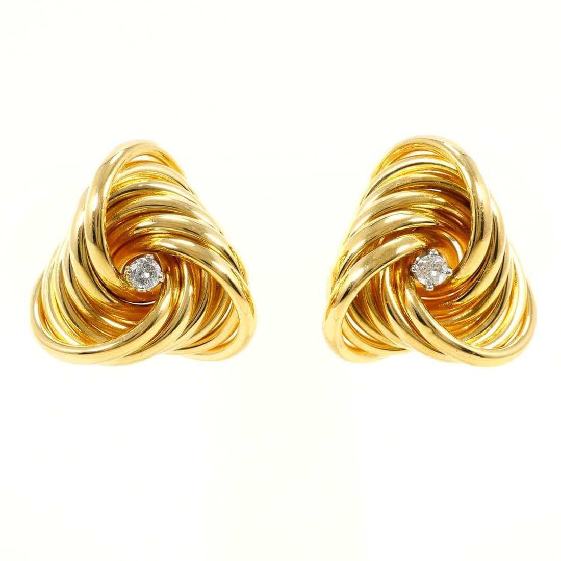 18K (18-karat) Yellow Gold (YG) Earrings with Diamonds, Certificate of Authenticity, Total Weight: --- Catalog ---Category: SizeWeight: 6.9g / 0.24oz.Category: DesignType: Stud earringsColor: White gold, Yellow goldMetal: GoldStone: DiamondGender: WomenMaterial: White gold (18K), Yellow gold (18K)M