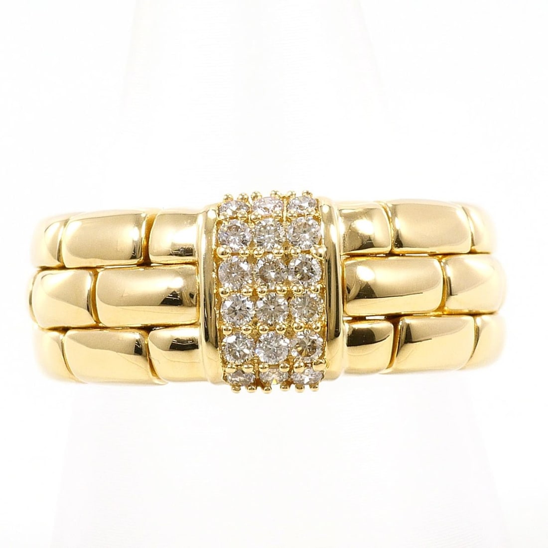 18K (18-karat) Yellow Gold Ring with 0.22ct Diamond, Certificate of Authenticity, Total Weight 7.9g, (1 of 9)