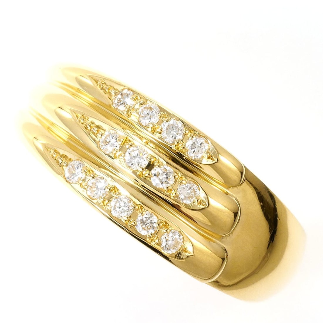 18K (18-karat) Yellow Gold Ring with 0.20ct Diamond, Certificate of Authenticity, Total Weight 6.3g, (1 of 8)