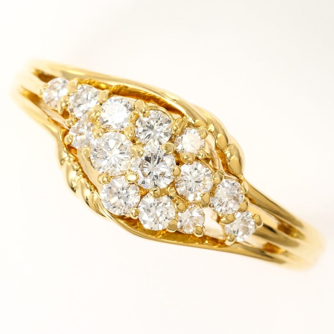 18K (18-karat) Yellow Gold Ring with 0.43ct Diamond, Certificate of Authenticity, Total Weight 4.2g, (1 of 9)