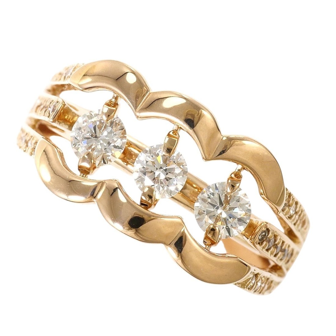 18K (18-karat) Pink Gold Ring with 0.60ct Diamond, Certificate of Authenticity, Total Weight 4.9g, (1 of 9)
