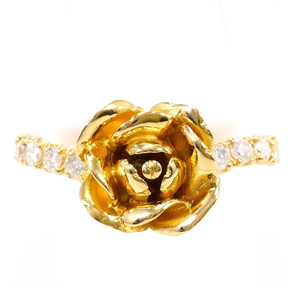 18K (18-karat) Yellow Gold Ring with 0.22ct Diamond, Certificate of Authenticity, Total Weight 3.5g,: --- Catalog ---Category: SizeWidth: 10mm / 0.39''Weight: 3.5g / 0.12oz.JP Size: 9.5US Size: 5Category: DesignType: Band ringColor: Yellow goldMetal: GoldStone: DiamondGender: WomenMaterial: Yellow gol