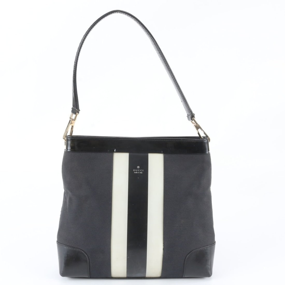 Gucci 001 4231 Leather Canvas Shoulder Bag Handbag Black Brand Women's: --- Catalog ---Category: SizeSize (HxWxD): 26cm x 28cm x 5cm / 10.23'' x 11.02'' x 1.96''Category: DesignType: Handbag, Shoulder bagColor: Black, WhiteGender: WomenMaterial: Leather , Canvas Category: