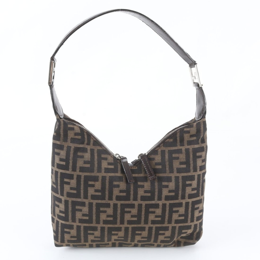 Fendi Zucca Leather Canvas Shoulder Bag Tote Handbag for Women: --- Catalog ---Category: SizeSize (HxWxD): 25cm x 25cm x 5cm / 9.84'' x 9.84'' x 1.96''Category: DesignType: Handbag, Shoulder bag, Tote bagColor: BrownGender: WomenMaterial: Leather , Canvas Category