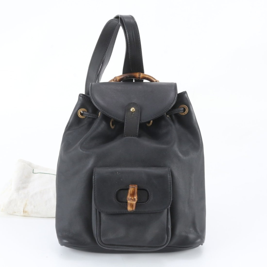 Gucci Bamboo 003 2058 0030 Leather Backpack Shoulder Bag Black Women's: --- Catalog ---Category: SizeSize (HxWxD): 25cm x 22cm x 9cm / 9.84'' x 8.66'' x 3.54''Category: DesignType: Backpack, Shoulder bagColor: BlackGender: WomenMaterial: Leather Category: GeneralMPN: 003 