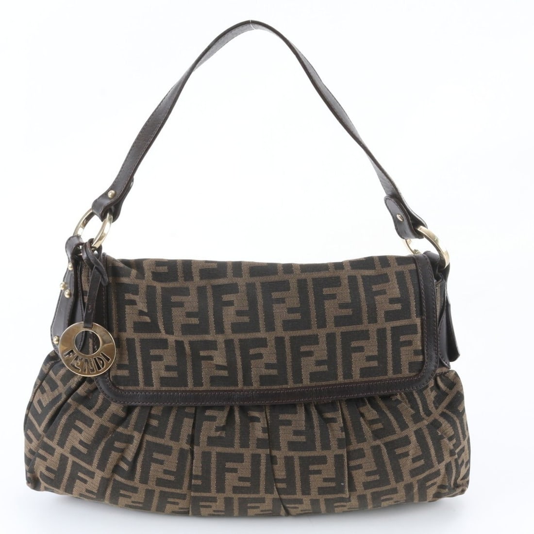 Fendi Zucca Leather Canvas Shoulder Bag Handbag Brown Women's: --- Catalog ---Category: SizeSize (HxWxD): 24cm x 40cm x 8cm / 9.44'' x 15.74'' x 3.14''Category: DesignType: Handbag, Shoulder bagColor: BrownGender: WomenMaterial: Leather , Canvas Category: General