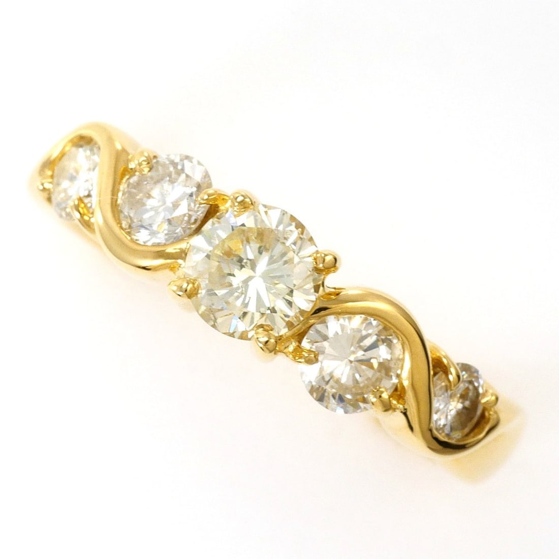 18K (18-karat) Yellow Gold Ring with Diamonds, Total Weight 3.7g, Jewelry (1 of 10)