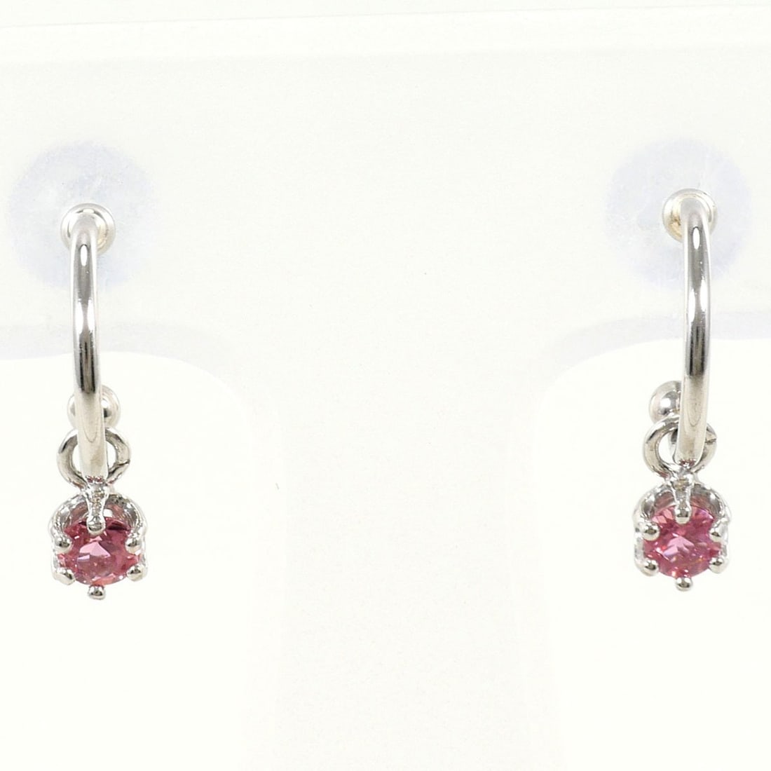 Platinum (PT) Earrings with Pink Tourmaline, Total Weight 1.1g, Jewelry: --- Catalog ---Category: SizeWeight: 1.1g / 0.03oz.Category: DesignType: Drop earringsColor: Pink, PlatinumMetal: PlatinumStone: TourmalineGender: WomenMaterial: PlatinumCategory: GeneralBrand: Unbran