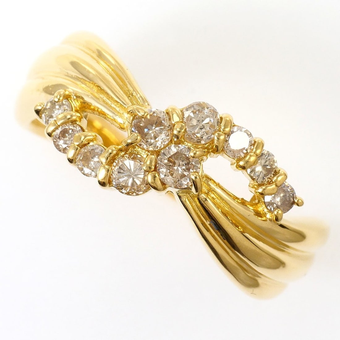 18K (18-karat) Yellow Gold Ring with 0.45ct Diamond, Certificate of Authenticity, Total Weight 4.6g, (1 of 9)