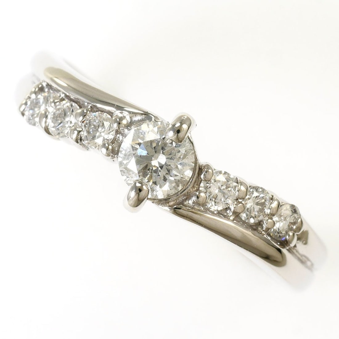 PT900 Platinum Ring with 0.204ct Diamond and 0.15ct (I1 clarity), Certified, Total Weight 3.8g, (1 of 12)