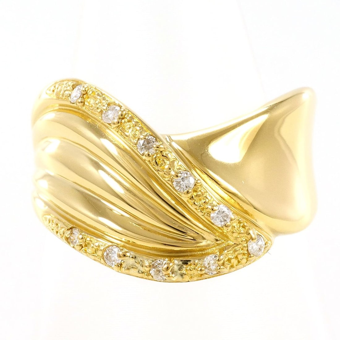 18K (18-karat) Yellow Gold Ring with 0.10ct Diamond, Certificate of Authenticity, Total Weight 4.0g, (1 of 9)
