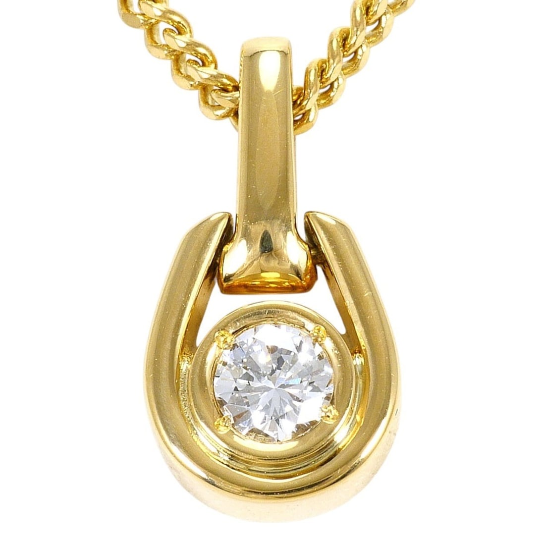 18K (18-karat) Yellow Gold Necklace with 0.21ct Diamond, Certificate of Authenticity, Total Weight (1 of 7)