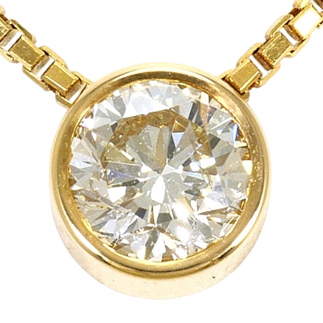 18K (18-karat) Yellow Gold Necklace with 0.30ct Diamond, Certificate of Authenticity, Total Weight (1 of 10)