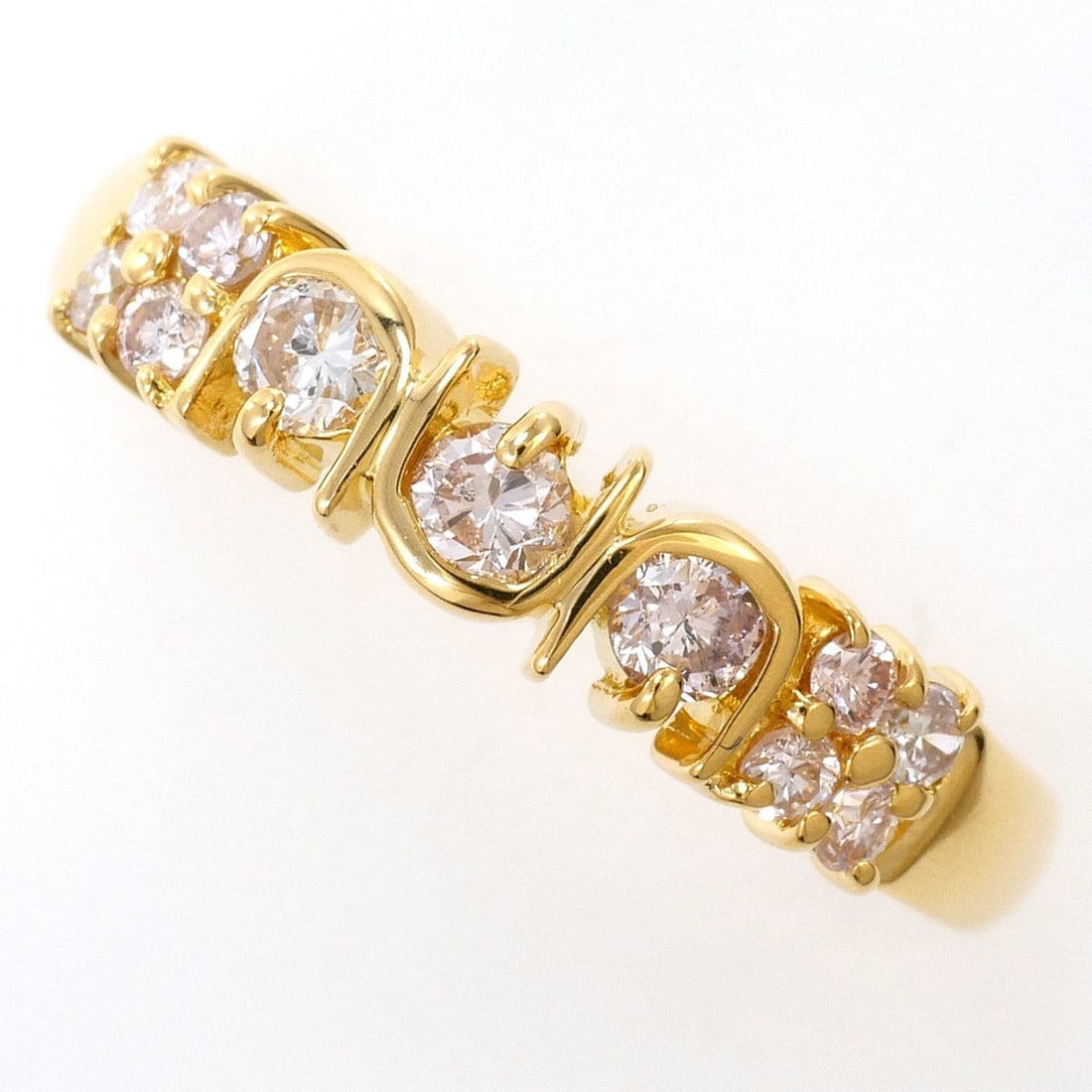 18K (18-karat) Yellow Gold Ring with 0.30ct Diamond, Total Weight 1.9g, Jewelry: --- Catalog ---Category: SizeWidth: 3.5mm / 0.14''Weight: 1.9g / 0.06oz.JP Size: 6.5US Size: 3.5Category: DesignType: Band ringColor: Yellow goldMetal: GoldStone: DiamondGender: WomenMaterial: Yellow 