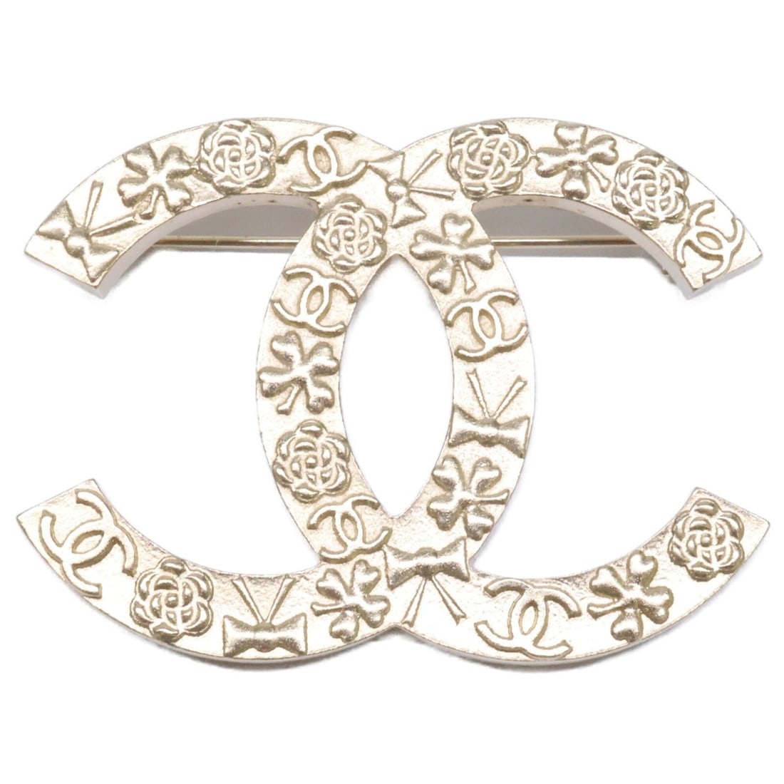 CHANEL Chanel Excellent Condition 08A Multi-Icon Coco Mark Brooch Light Gold Women's: --- Catalog ---Category: SizeSize (HxWxD): 3.9cm x 5.2cm / 1.53'' x 2.04''Category: DesignType: BroochGender: WomenMaterial: Gold platingCategory: GeneralBrand: Chanel--- Item List ---Section: Conditi