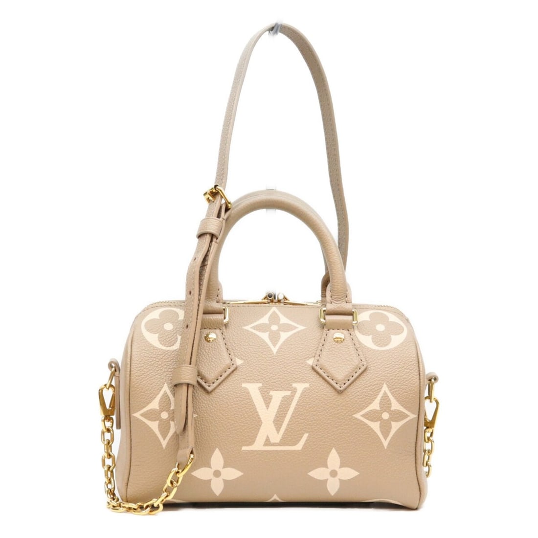 LOUIS VUITTON M46575 Bicolor Monogram Empreinte Speedy Bandoulière 20 Shoulder Bag, Beige, Gold: --- Catalog ---Category: SizeSize (HxWxD): 14cm x 23cm x 13cm / 5.51'' x 9.05'' x 5.11''Category: DesignType: Shoulder bagColor: BeigeGender: WomenMaterial: Monogram Empreinte Hardware Color: GoldCate