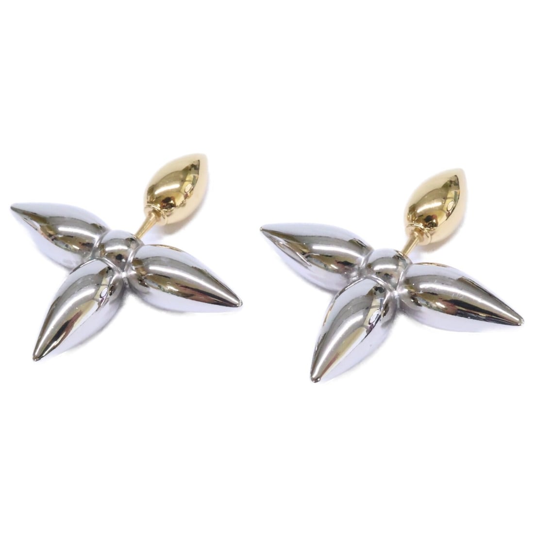 LOUIS VUITTON M80268 Boucles d'Oreilles Louisette Earrings, Silver and Gold Color, Women's: --- Catalog ---Category: SizeSize (HxWxD): 32.00mm x 30.00mm / 1.26'' x 1.18''Category: DesignType: Stud earringsColor: Gold, SilverGender: WomenMaterial: MetalCategory: GeneralBrand: Louis Vuitton---