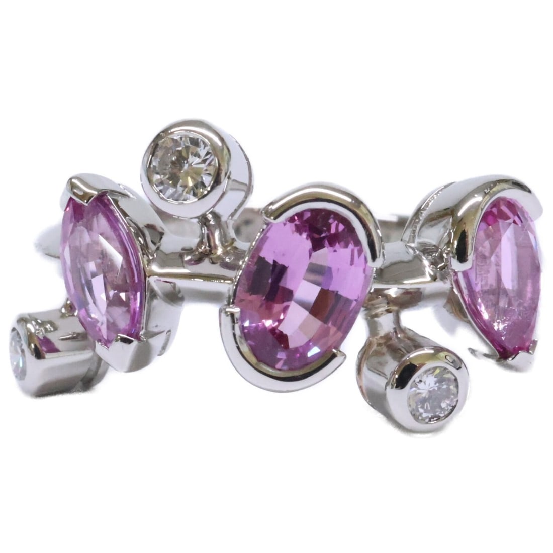 Cartier (Cartier) Newly polished PT950 Merimelo Diamond x Pink Sapphire Ring, Size 46, Platinum,: --- Catalog ---Category: SizeUS Size: 3.5Brand Size: 46Category: DesignType: Band ringColor: PlatinumStone: Diamond, SapphireGender: WomenMaterial: Platinum 950Category: GeneralBrand: Cartier--- Item 
