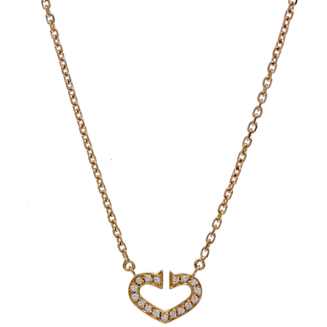 Cartier C de Heart Diamond Women's Necklace B7008200 750 Yellow Gold: --- Catalog ---Category: SizePendant Size: 8.7mm x 12mm / 0.34'' x 0.47''Neck Circumference: 40 cm / 15.74''Category: DesignStone: DiamondGender: WomenMaterial: Yellow gold (18K)Necklace Type: Necklac