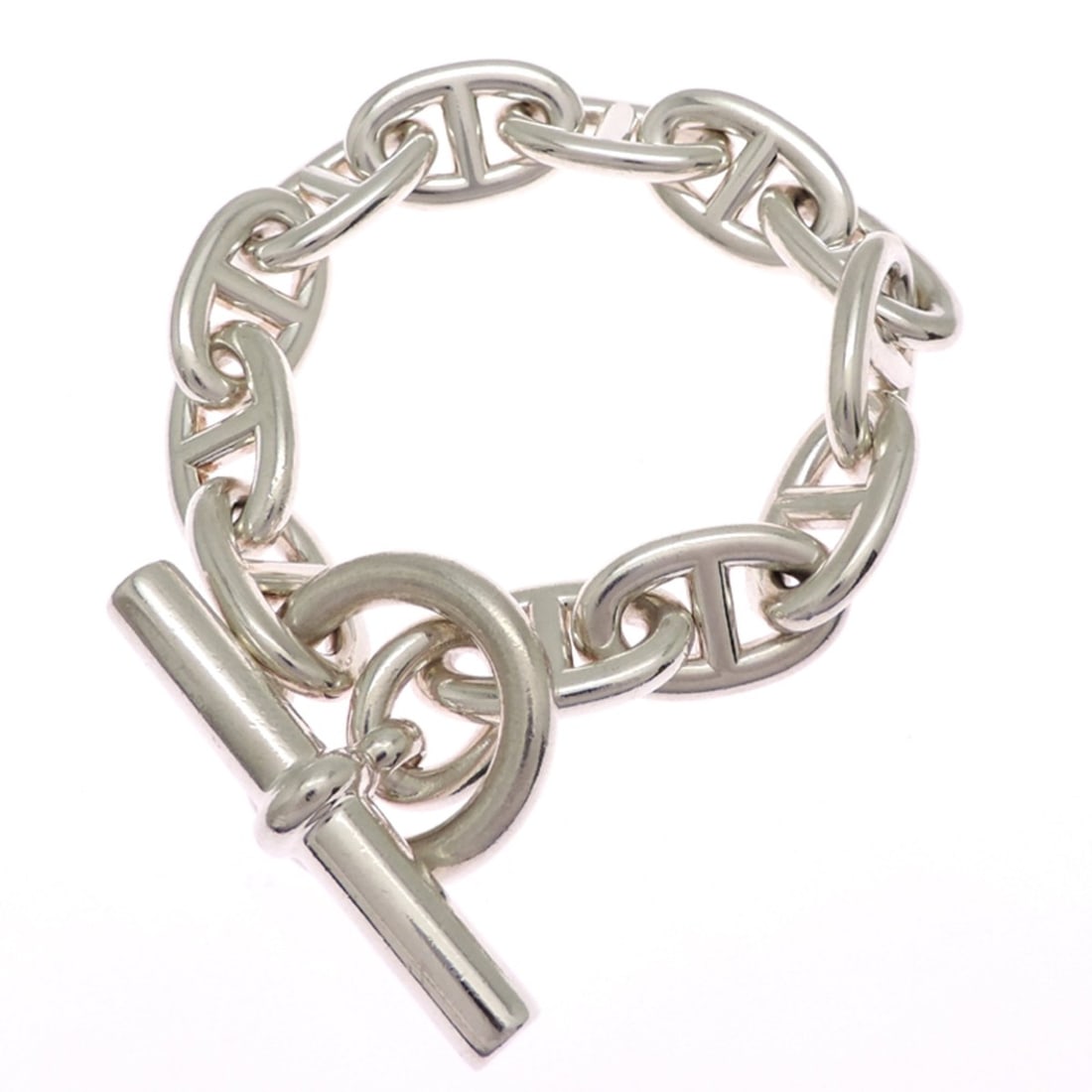 Hermes SV925 Chaine d'Ancre TGM 12-link bracelet for women and men, H101995B, 925 sterling silver.: --- Catalog ---Category: SizeLength: 23.5cm / 9.25''Category: DesignType: Charm braceletGender: Men,WomenMaterial: Silver 925Category: GeneralMPN: H101995BBrand: HermesCountry of Origin: France--- Ite