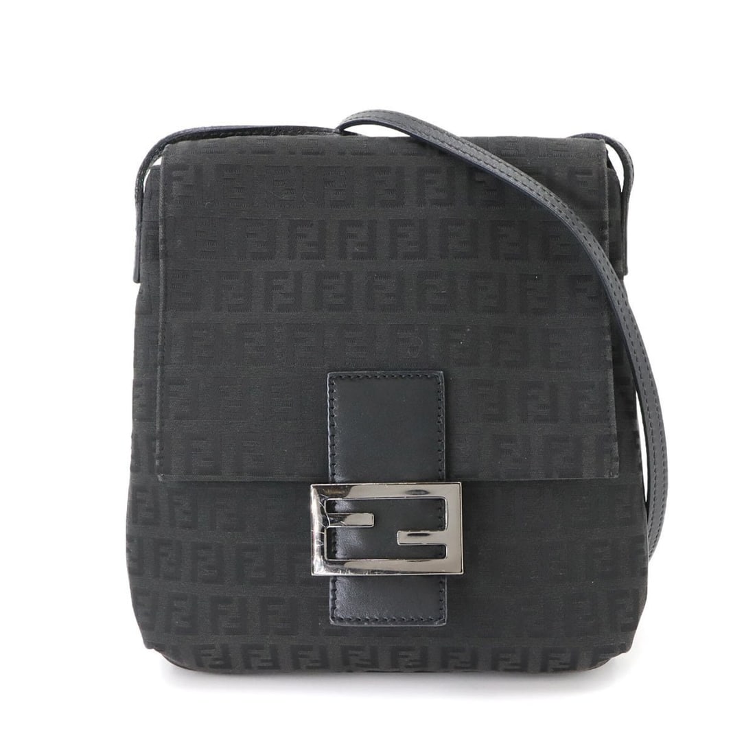 Fendi Zucchino Shoulder Handbag, Canvas and Leather, Black, 8BT075, Gunmetal Hardware: --- Catalog ---Category: SizeSize (HxWxD): 23cm x 20cm x 3.5cm / 9.05'' x 7.87'' x 1.37''Category: DesignType: Handbag, Shoulder bagColor: BlackGender: WomenMaterial: Canvas , Leather Hardware Color: 