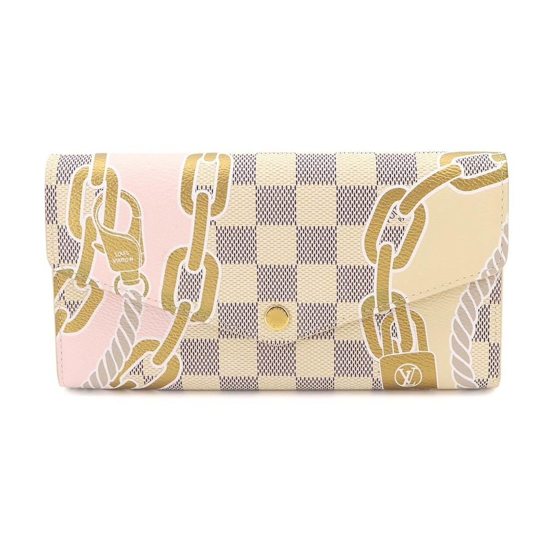 Louis Vuitton Damier Azur Nautical Portefeuille Sarah NM Bi-fold Long Wallet N40482 RFID: --- Catalog ---Category: SizeSize (HxWxD): 10.5cm x 19cm x 2.5cm / 4.13'' x 7.48'' x 0.98''Category: DesignType: Long wallet (bi-fold)Color: Damier AzurGender: Women,MenMaterial: Damier Azur , Canvas 