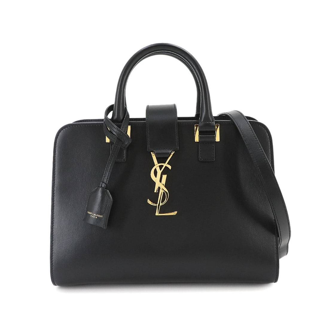 Saint Laurent Baby Cabas 2-way Hand/Shoulder Handbag, Leather, Black, 568853, Gold Hardware: --- Catalog ---Category: SizeSize (HxWxD): 19cm x 26cm x 13cm / 7.48'' x 10.23'' x 5.11''Category: DesignType: HandbagColor: BlackGender: Women,MenMaterial: Leather Category: GeneralMPN: 568853Brand: 