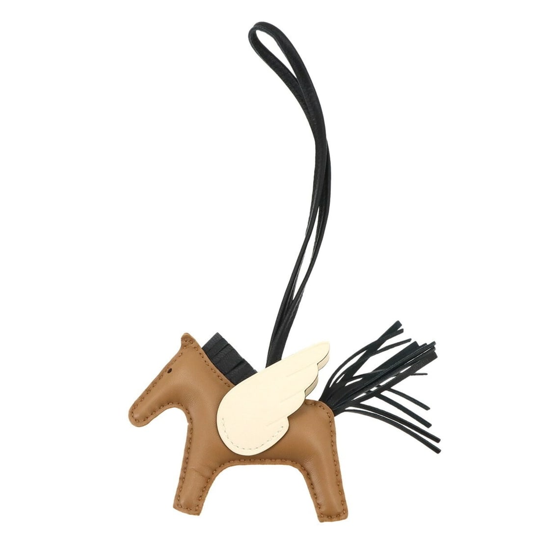Hermes Rodeo Pegasus PM Accessory Bag Charm, Agneau Milo Sesame Black, Nata, U Stamp: --- Catalog ---Category: SizeSize (HxWxD): 75.00mm x 125.00mm / 2.95'' x 4.92''Category: DesignType: Handbag charmColor: BlackGender: Men,WomenMaterial: Agneau MiloCategory: GeneralBrand: HermesCountr