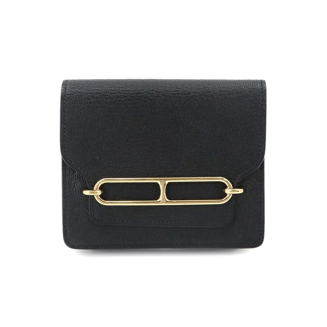 Hermes Roulis Slim Wallet, Bi-fold Chevre Leather, Black, B Stamp.: --- Catalog ---Category: SizeSize (HxWxD): 10cm x 12.5cm x 1.5cm / 3.93'' x 4.92'' x 0.59''Category: DesignType: Wallet (bi-fold)Color: BlackGender: Men,WomenMaterial: Chevre leather Category: General